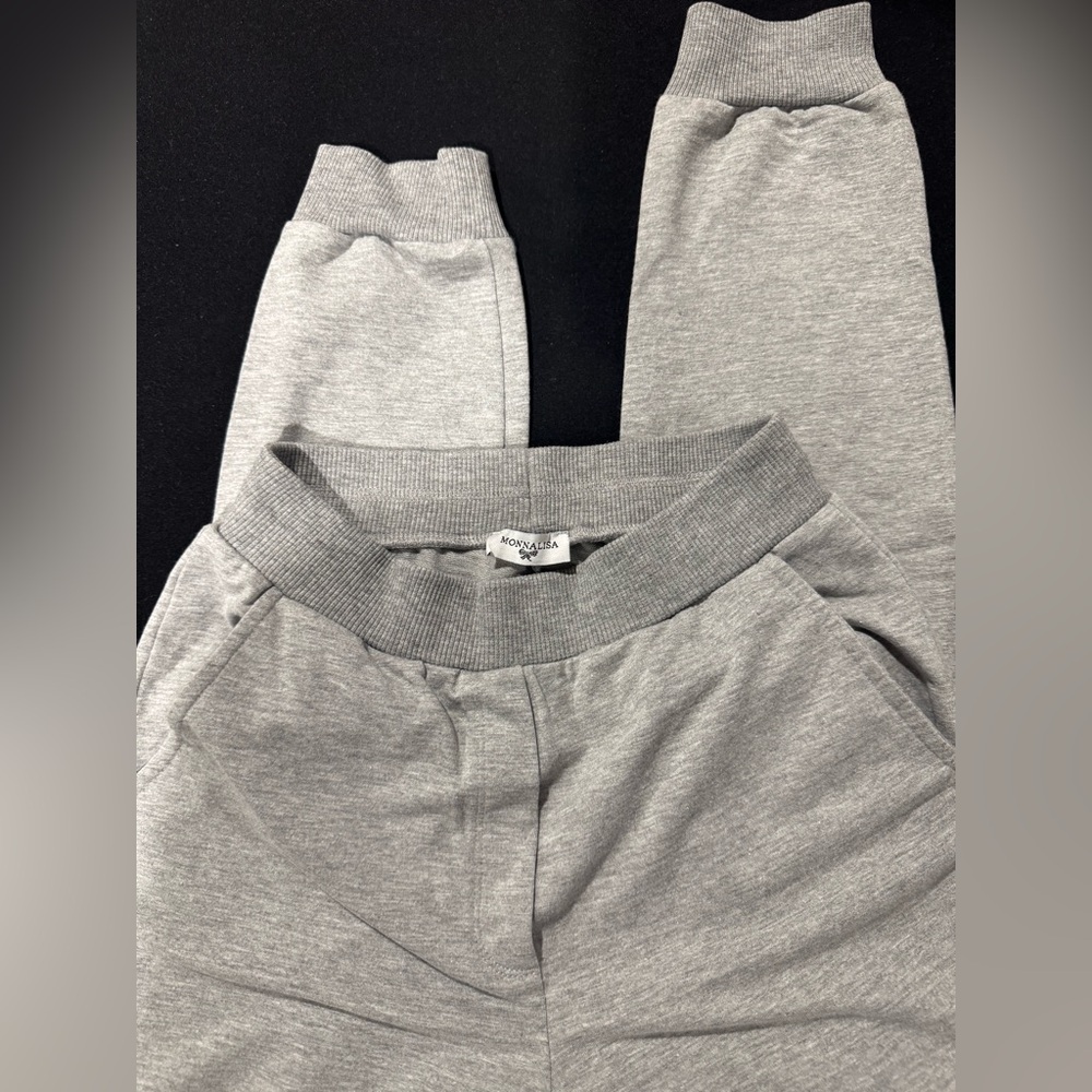 MonnaLisa Light Gray Kids Joggers - Picture 4 of 4